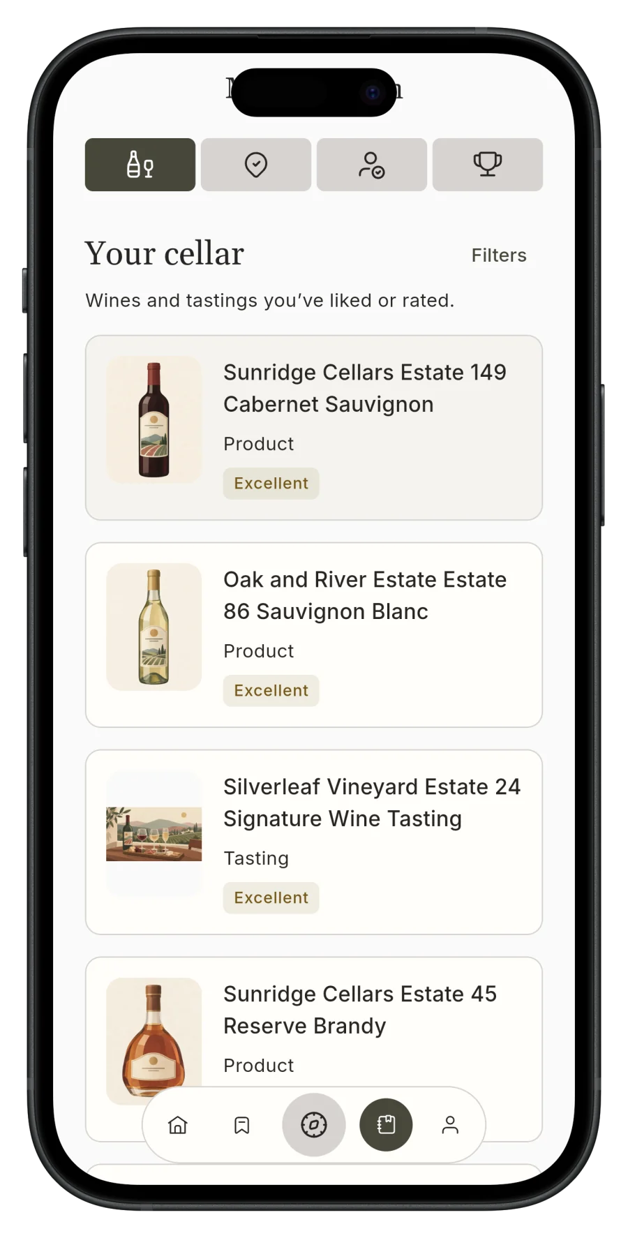 Korkage Your Cellar with saved and rated wines, spirits and tastings on iPhone